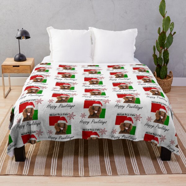 Item preview, Happy Pawlidays – Christmas American Water Spaniel Dog Design w/ Santa Hat designed and sold by platinumblks.