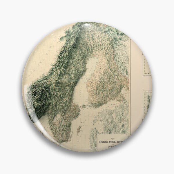 Item preview, 1888 Scandinavia Relief Map 3D digitally-rendered designed and sold by ThinkAboutMaps.