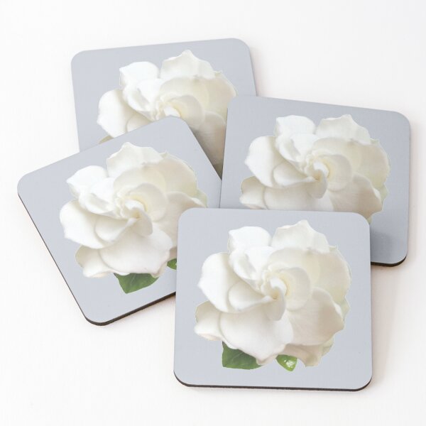 Item preview, White Gardenia with Leaves Close-up Photo designed and sold by InalterataArt.
