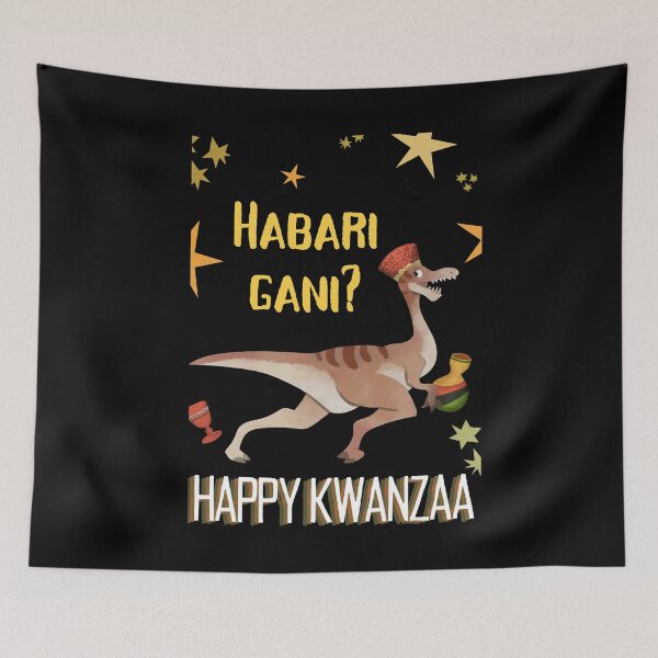 Item preview, Habari gani Happy Kwanzaa dinosaur  designed and sold by charqui.