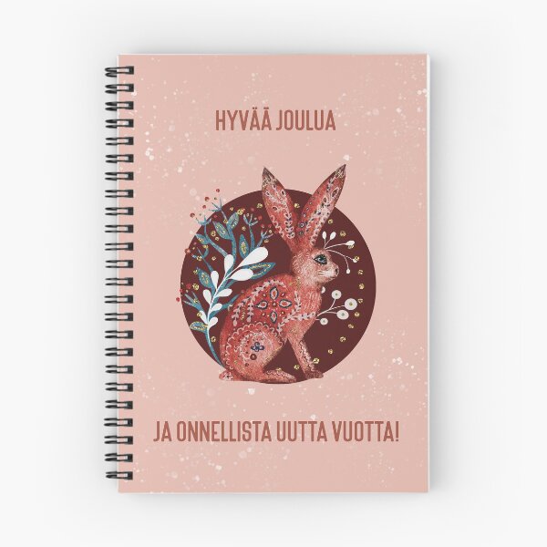 Item preview, Merry Christmas and Happy New Year in Finnish - Hyvää joulua ja onnellista uutta vuotta  - scandinavian style - watercolor Christmas Greetings designed and sold by IrinchiDE.