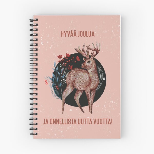 Item preview, Merry Christmas and Happy New Year in Finnish - Hyvää joulua ja onnellista uutta vuotta- scandinavian style - watercolor Christmas Greetings designed and sold by IrinchiDE.