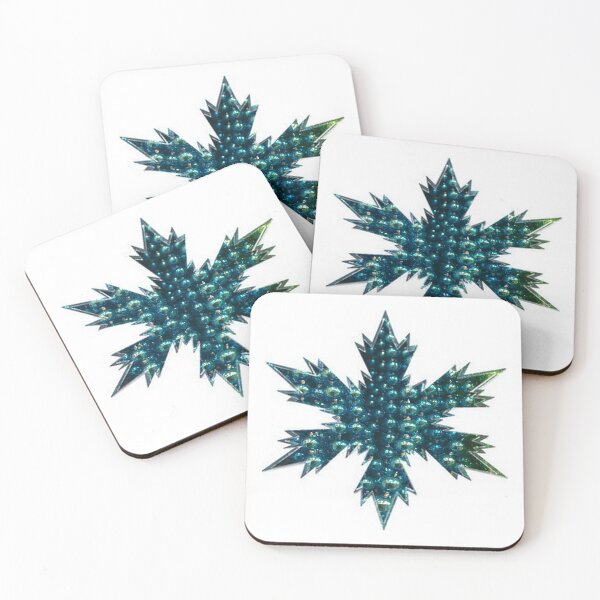Item preview, Xmas Snowflakes Forest- GreenTeal shiny Star by Iritof designed and sold by iritof.