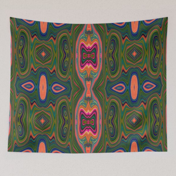 Item preview, Retro Abstract Blue, Green and Orange Pattern designed and sold by myrubiogarden.