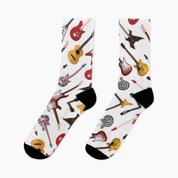 Item preview, Men's Guitar Piano Drum Music Notes Saxophone Violin Math Socks Gifts designed and sold by NOorYES.
