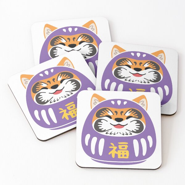 Item preview, Inu Daruma - Red with Purple Accent designed and sold by KaijuKennels.