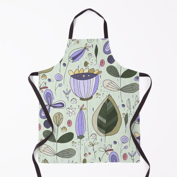 Item preview, Beautiful Abstract Hand Drawn Purple Flowers and Green Leaves. Wildflowers and Leaves designed and sold by silviaol.