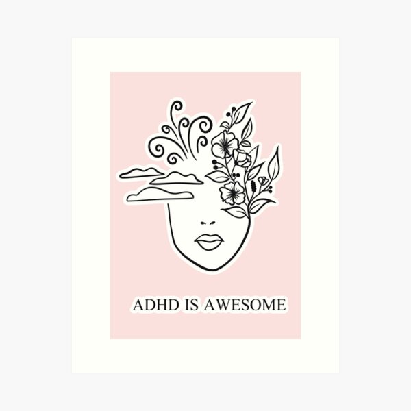 ADHD IS AWESOME - ADHD MIND - pink Art Print