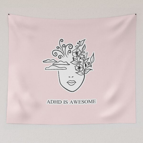 Item preview, ADHD IS AWESOME - ADHD MIND - pink designed and sold by Fatamimosh.