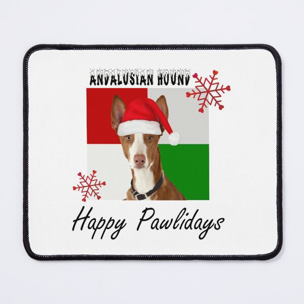 Item preview, Happy Pawlidays – Christmas Andalusian Hound Dog Design w/ Santa Hat designed and sold by platinumblks.