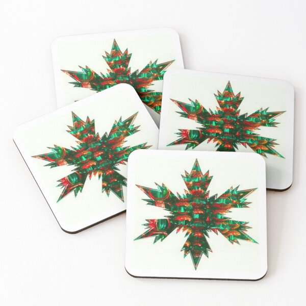 Item preview, Xmas Snowflakes Red and Emerald shiny Star by Iritof designed and sold by iritof.