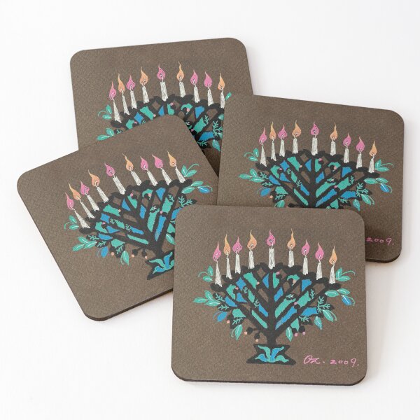 Item preview, Hanukkiah Tree with Berries designed and sold by Olga Zamlinsky.