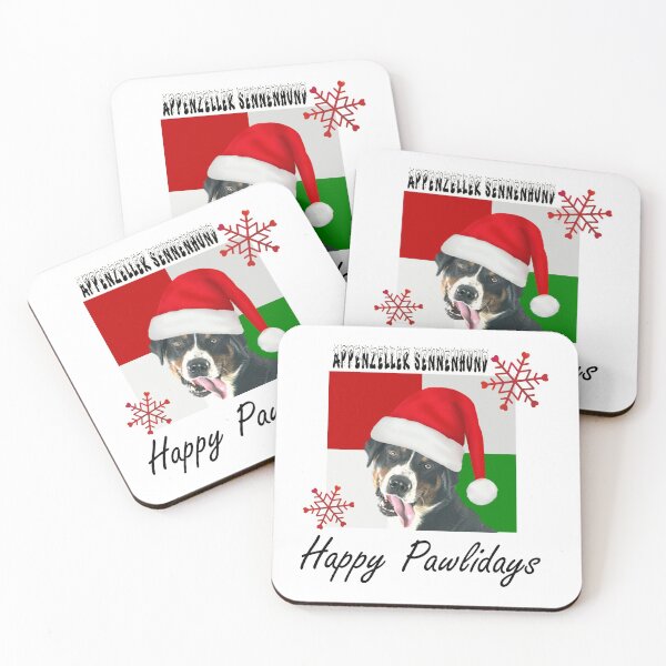 Item preview, Happy Pawlidays – Christmas Appenzeller Sennenhund Dog Design w/ Santa Hat designed and sold by platinumblks.