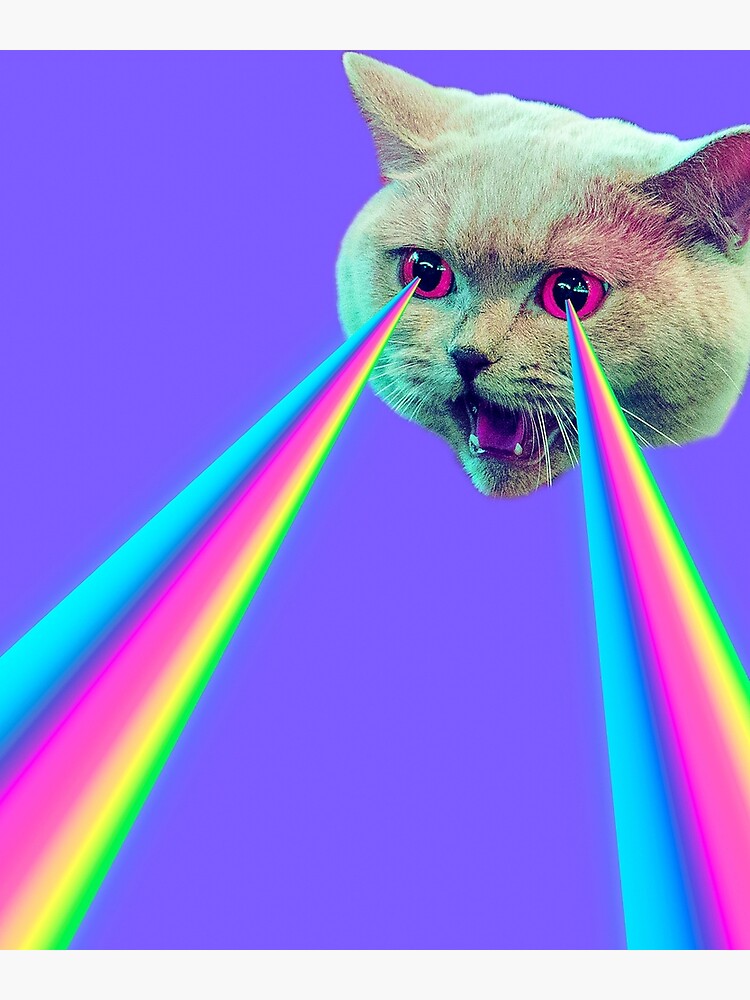"Cat laser beam" Poster for Sale by IlustraArt Redbubble
