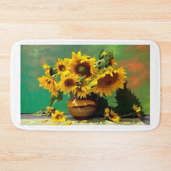 Item preview, Yellow Sunflowers in Vase Impressionist Style designed and sold by artBeatandSoul.