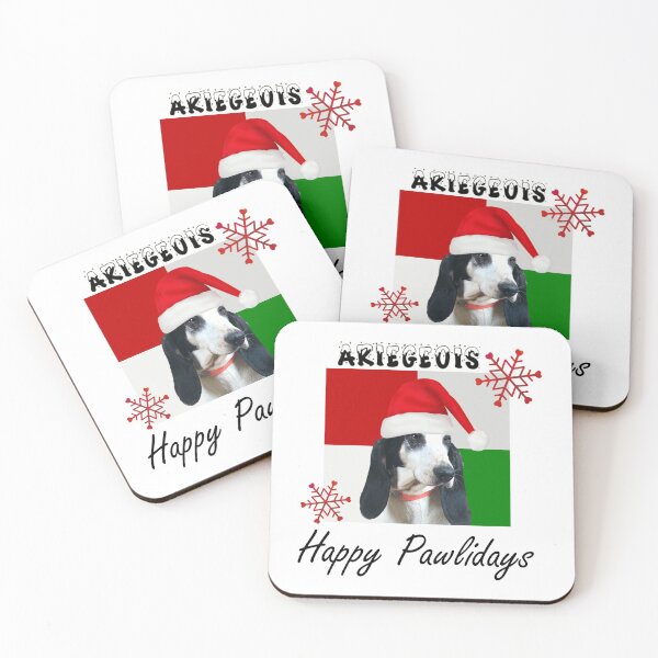 Item preview, Happy Pawlidays – Christmas Ariegeois Dog Design w/ Santa Hat designed and sold by platinumblks.
