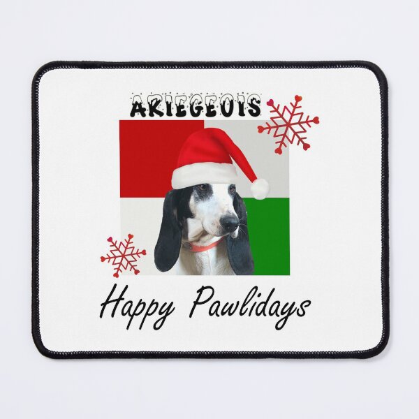 Item preview, Happy Pawlidays – Christmas Ariegeois Dog Design w/ Santa Hat designed and sold by platinumblks.