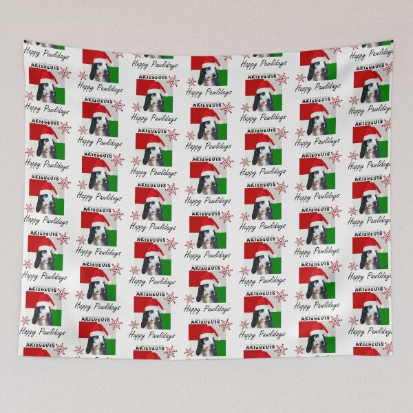 Item preview, Happy Pawlidays – Christmas Ariegeois Dog Design w/ Santa Hat designed and sold by platinumblks.