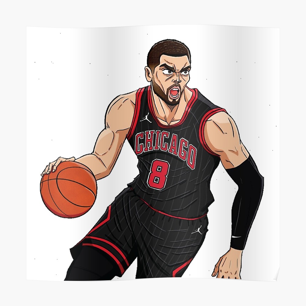 Zach LaVine - Chicago Bulls Jersey Basketball Sticker for Sale by  sportsign