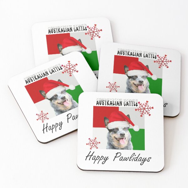 Item preview, Happy Pawlidays – Christmas Australian Cattle Dog Design w/ Santa Hat designed and sold by platinumblks.