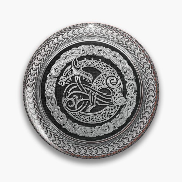 Item preview,  Viking Protection Talisman - Norse Dragon in Silver on Black over Red Leather  designed and sold by Serge Averbukh Art Studio.