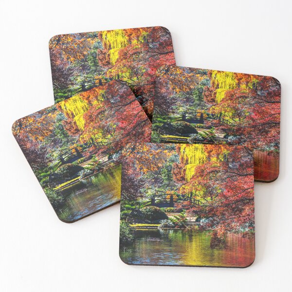 Item preview, Colorful garden with small lake designed and sold by mrtom414.