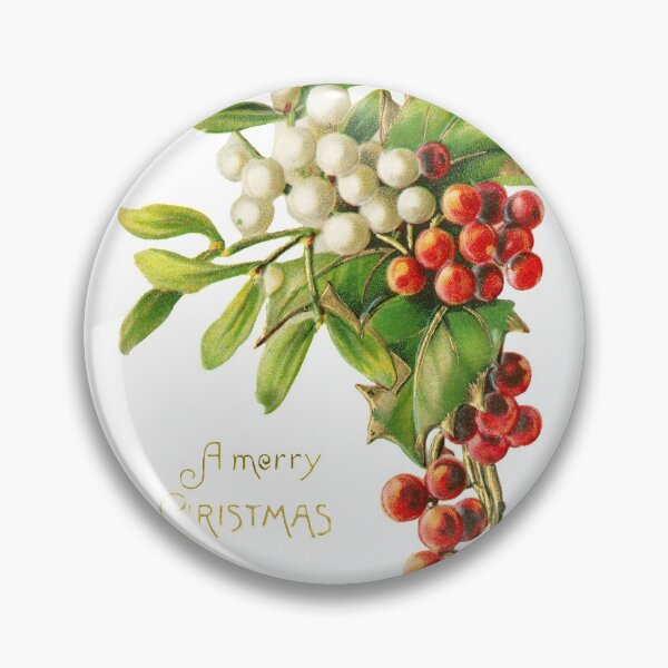 Item preview, A Merry Christmas. Vintage Holly and Mistletoe (ca. Early 1900s) designed and sold by IMPHives.