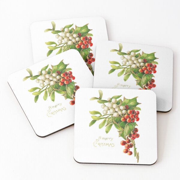 Item preview, A Merry Christmas. Vintage Holly and Mistletoe (ca. Early 1900s) designed and sold by IMPHives.