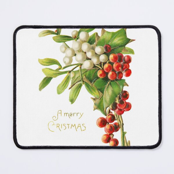 Item preview, A Merry Christmas. Vintage Holly and Mistletoe (ca. Early 1900s) designed and sold by IMPHives.