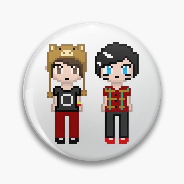 Item preview, dan and phil pixel people stickers designed and sold by maddybws.