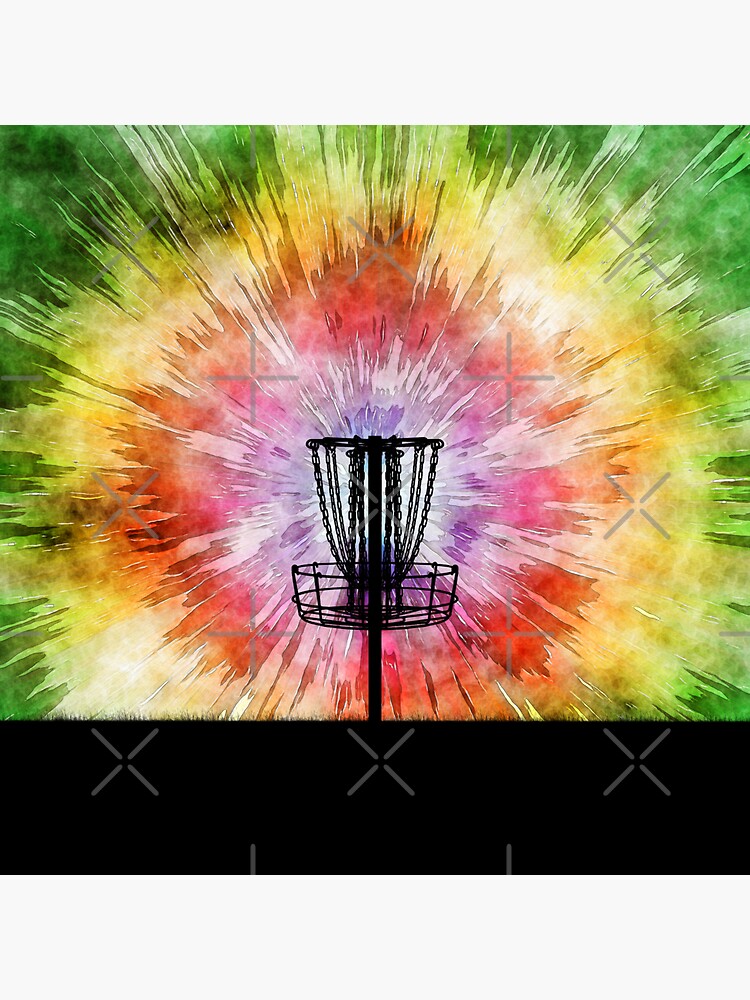 "Tie Dye Disc Golf Basket" Sticker by perkinsdesigns Redbubble
