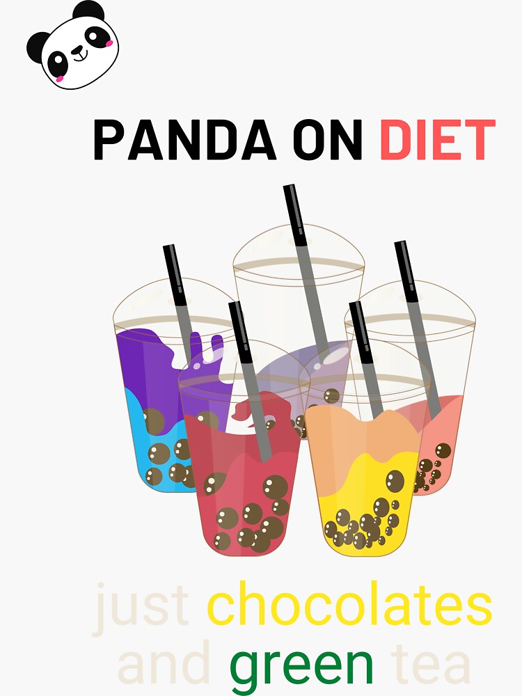 "Cute Panda on DIET" Sticker for Sale by hayderAly | Redbubble