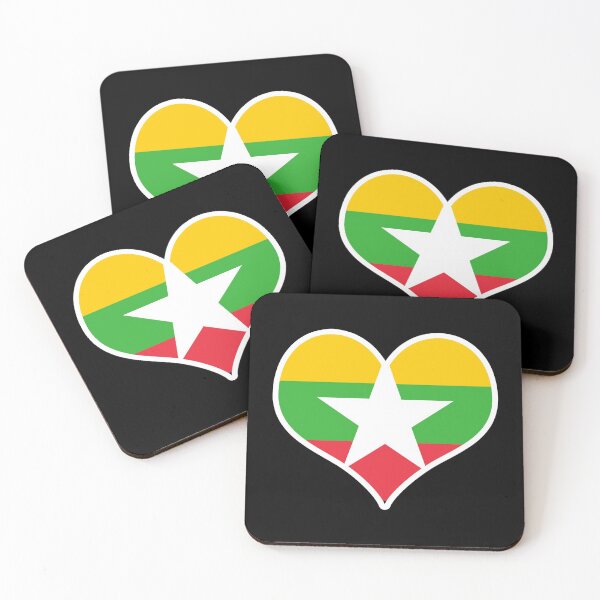 Item preview, Myanmar Flag Heart designed and sold by PKHalford.