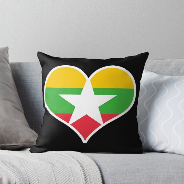 Item preview, Myanmar Flag Heart designed and sold by PKHalford.