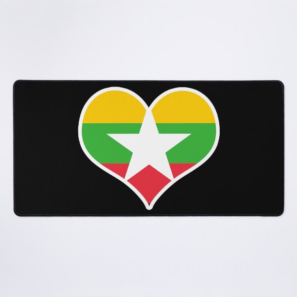 Item preview, Myanmar Flag Heart designed and sold by PKHalford.