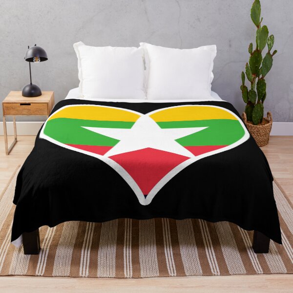 Item preview, Myanmar Flag Heart designed and sold by PKHalford.