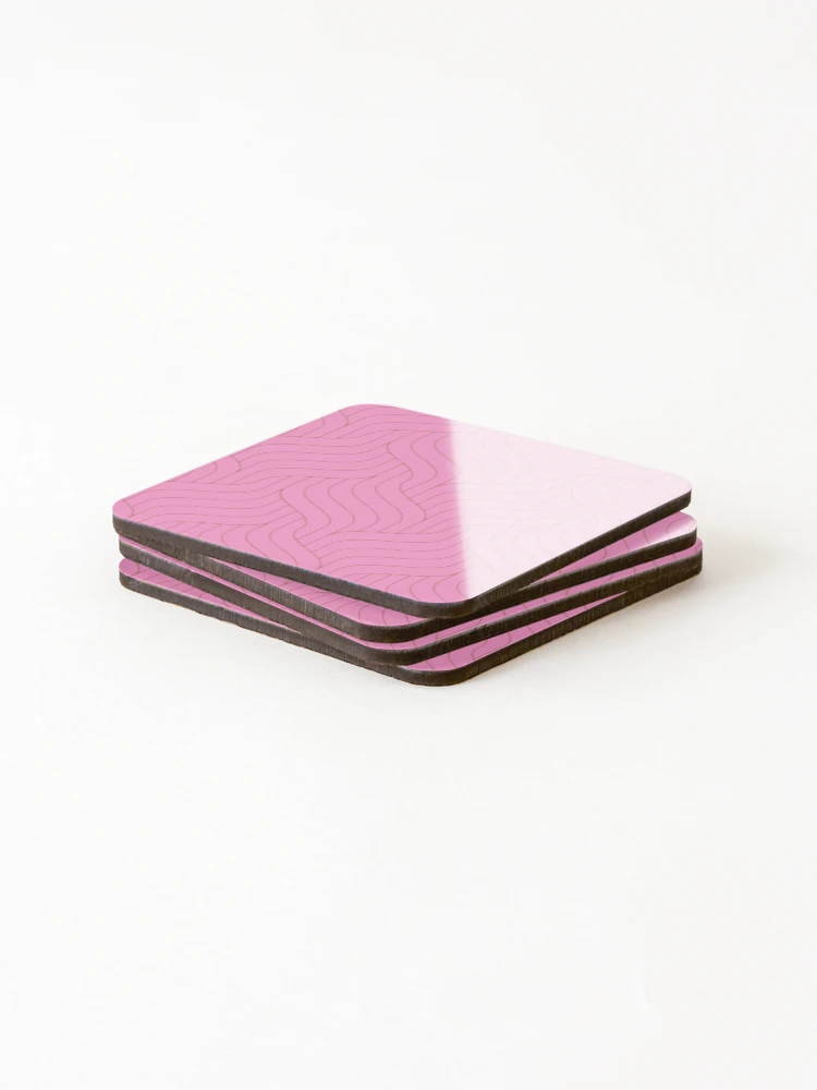 Thumbnail 4 of 5, Coasters (Set of 4), Pink Cable Knit Pattern- Pattern designed and sold by Lisa Thomas.