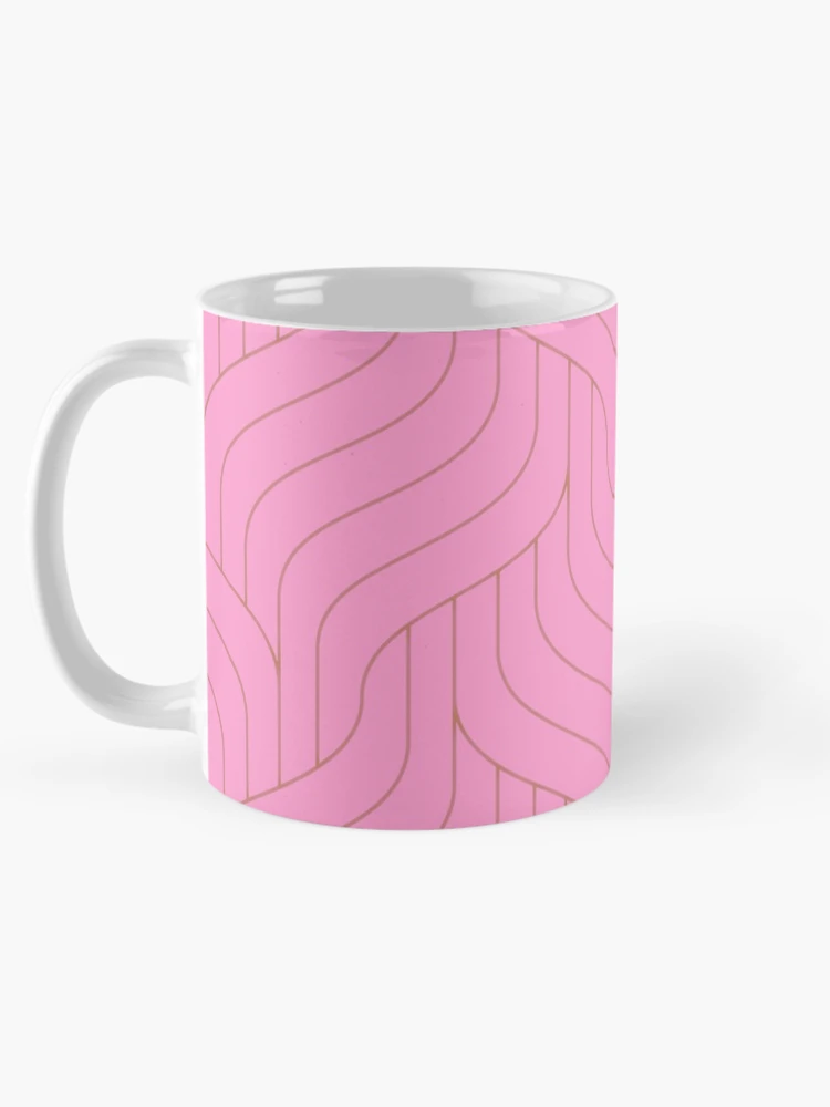 Thumbnail 5 of 6, Coffee Mug, Pink Cable Knit Pattern- Pattern designed and sold by Lisa Thomas.