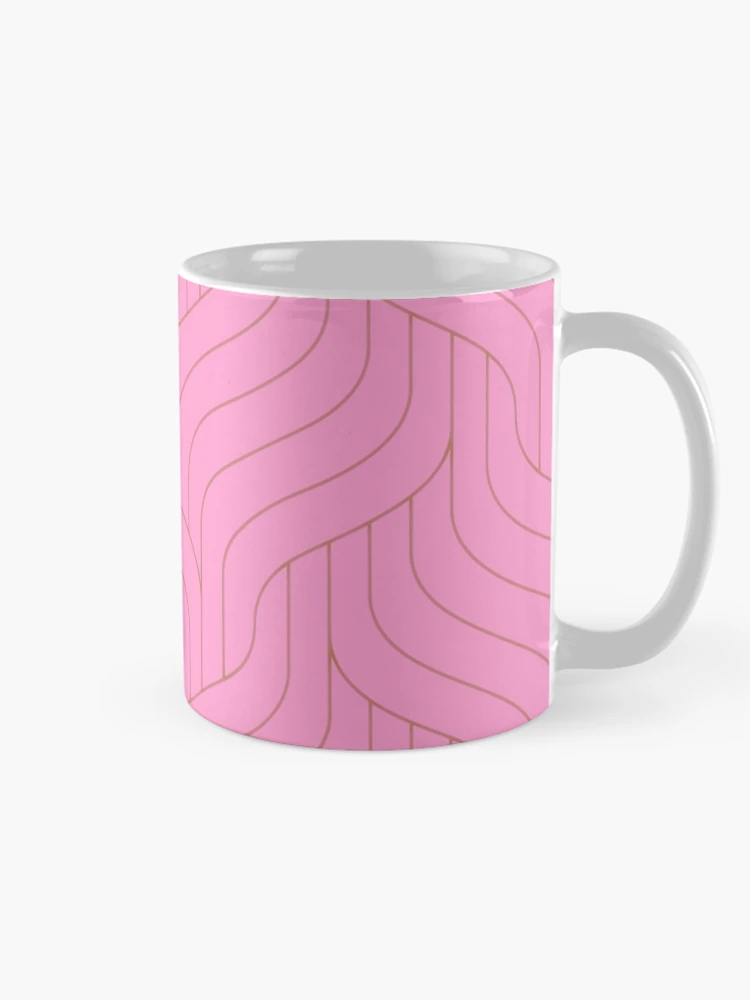 Thumbnail 3 of 6, Coffee Mug, Pink Cable Knit Pattern- Pattern designed and sold by Lisa Thomas.
