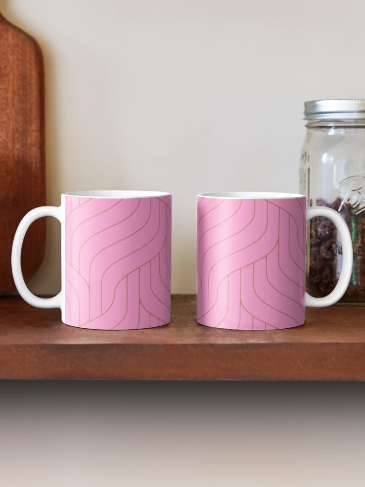 Thumbnail 2 of 6, Coffee Mug, Pink Cable Knit Pattern- Pattern designed and sold by Lisa Thomas.