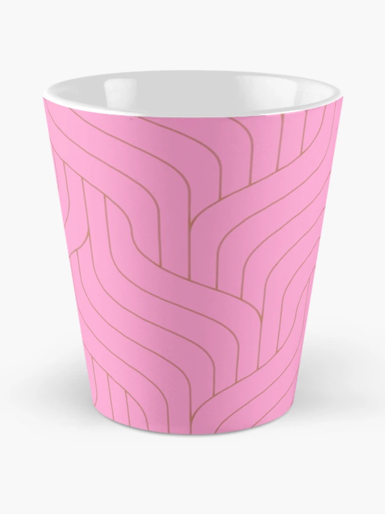 Thumbnail 2 of 4, Coffee Mug, Pink Cable Knit Pattern- Pattern designed and sold by Lisa Thomas.