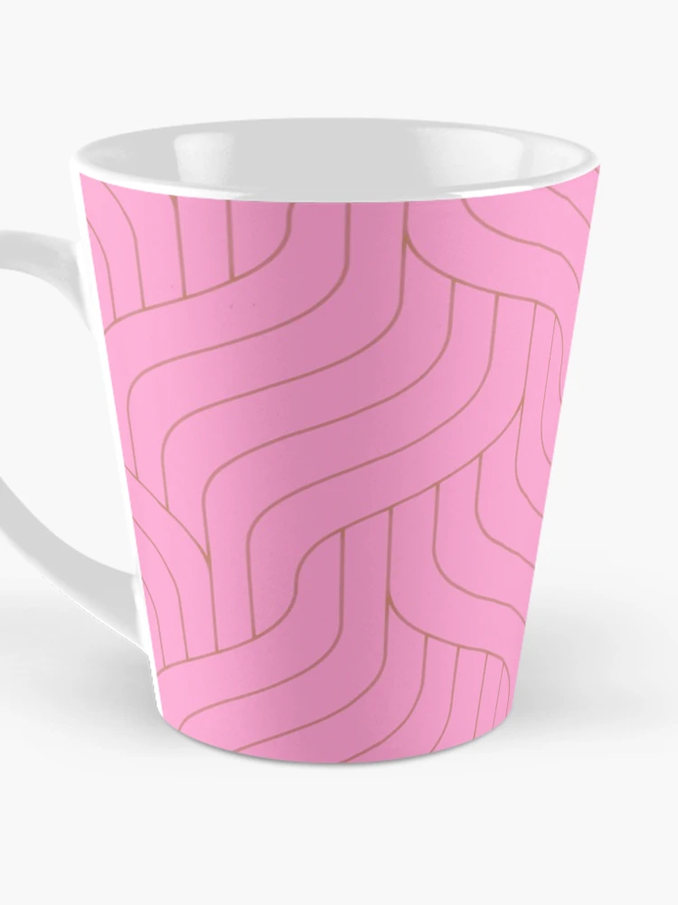 Thumbnail 3 of 4, Coffee Mug, Pink Cable Knit Pattern- Pattern designed and sold by Lisa Thomas.