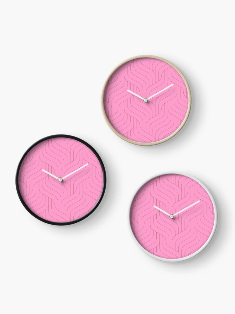 Thumbnail 3 of 4, Clock, Pink Cable Knit Pattern- Pattern designed and sold by Lisa Thomas.