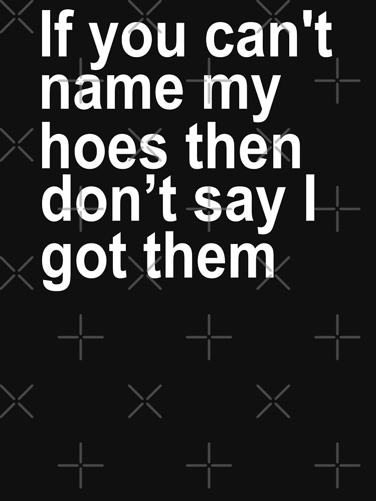 If you can't name my hoes then don't say I got them t-shirt Essential T- Shirt for Sale by ravishdesigns