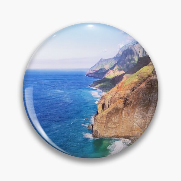 Item preview, Aerial Photograph Of The Isolated Hawaii North Na Pali Tropical  Coastline - Nā Pali Coast State by  OLena Art  designed and sold by Rocky Mountain Artistry.