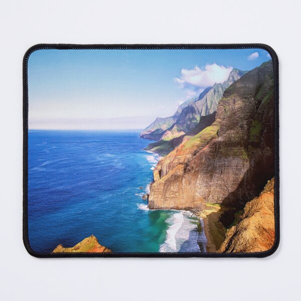 Item preview, Aerial Photograph Of The Isolated Hawaii North Na Pali Tropical Coastline - Nā Pali Coast State by OLena Art designed and sold by Rocky Mountain Artistry.