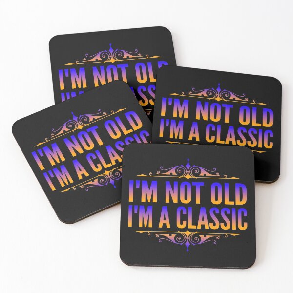 Item preview, I'm Not Old I'm A Classic Blue Orange Typography Funny Quotes or Phrase in Normal Style designed and sold by Vasabi88.