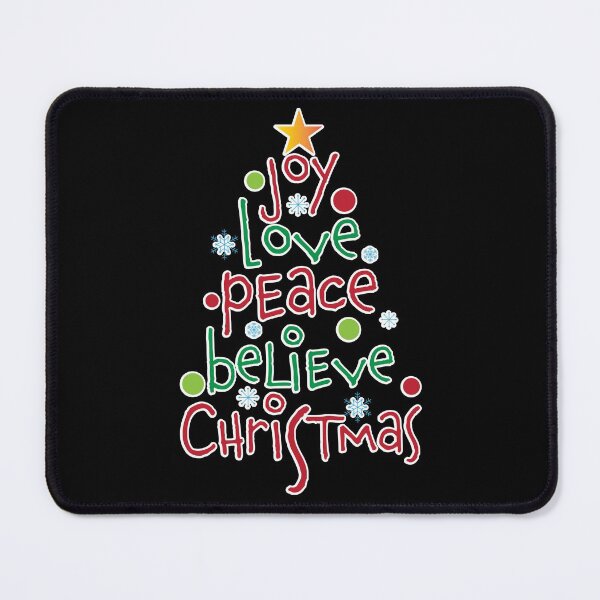 Item preview, Joy Love Peace Believe Christmas designed and sold by roboticaldad.