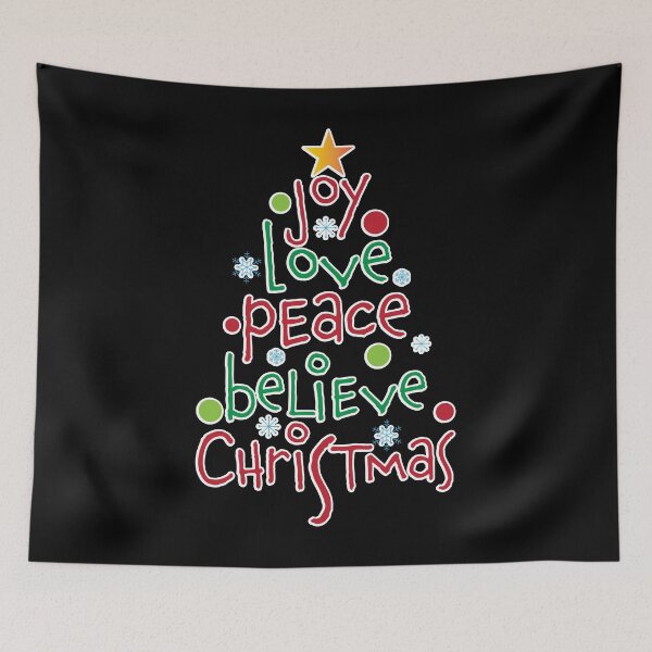 Item preview, Joy Love Peace Believe Christmas designed and sold by roboticaldad.