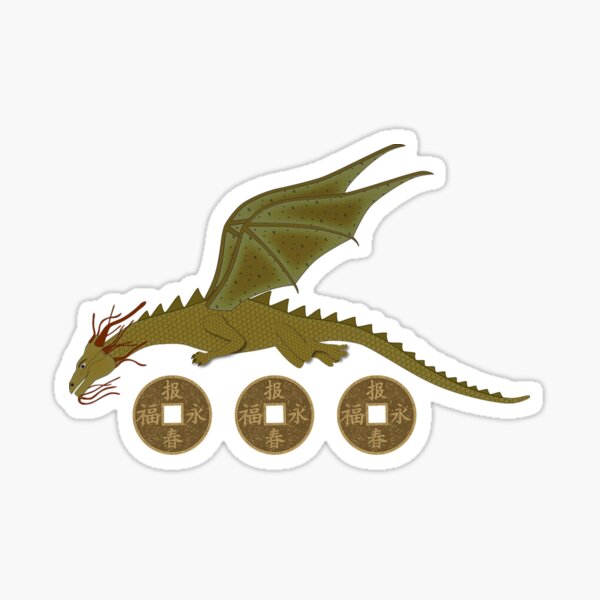 Item preview, Dragon and lucky coins for Prosperity Wealth Abundance designed and sold by Ocymvi.